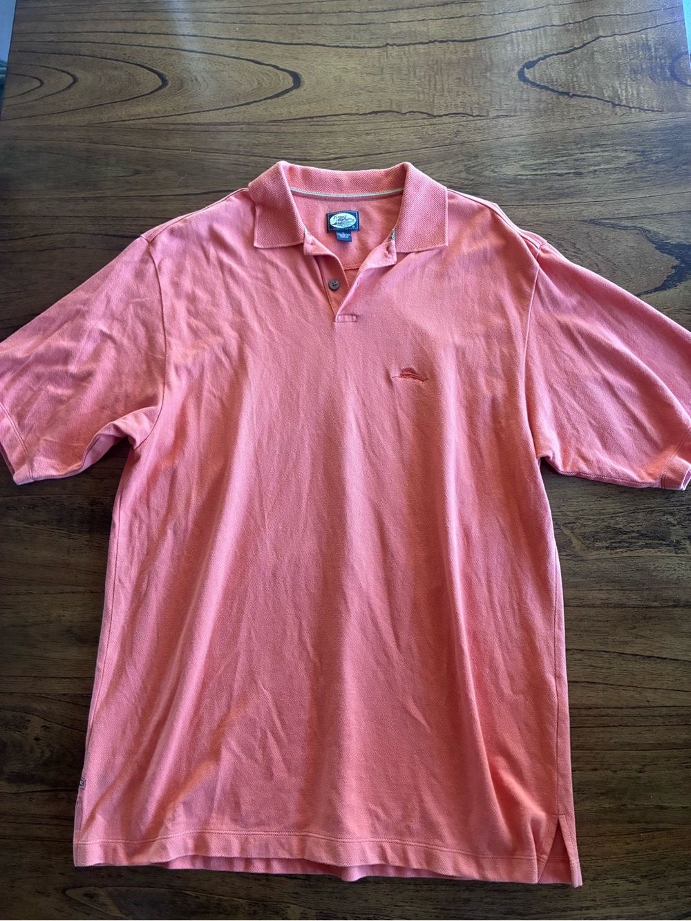 Vintage Tommy Bahama light Orange 100% cotton polo perfect for golf